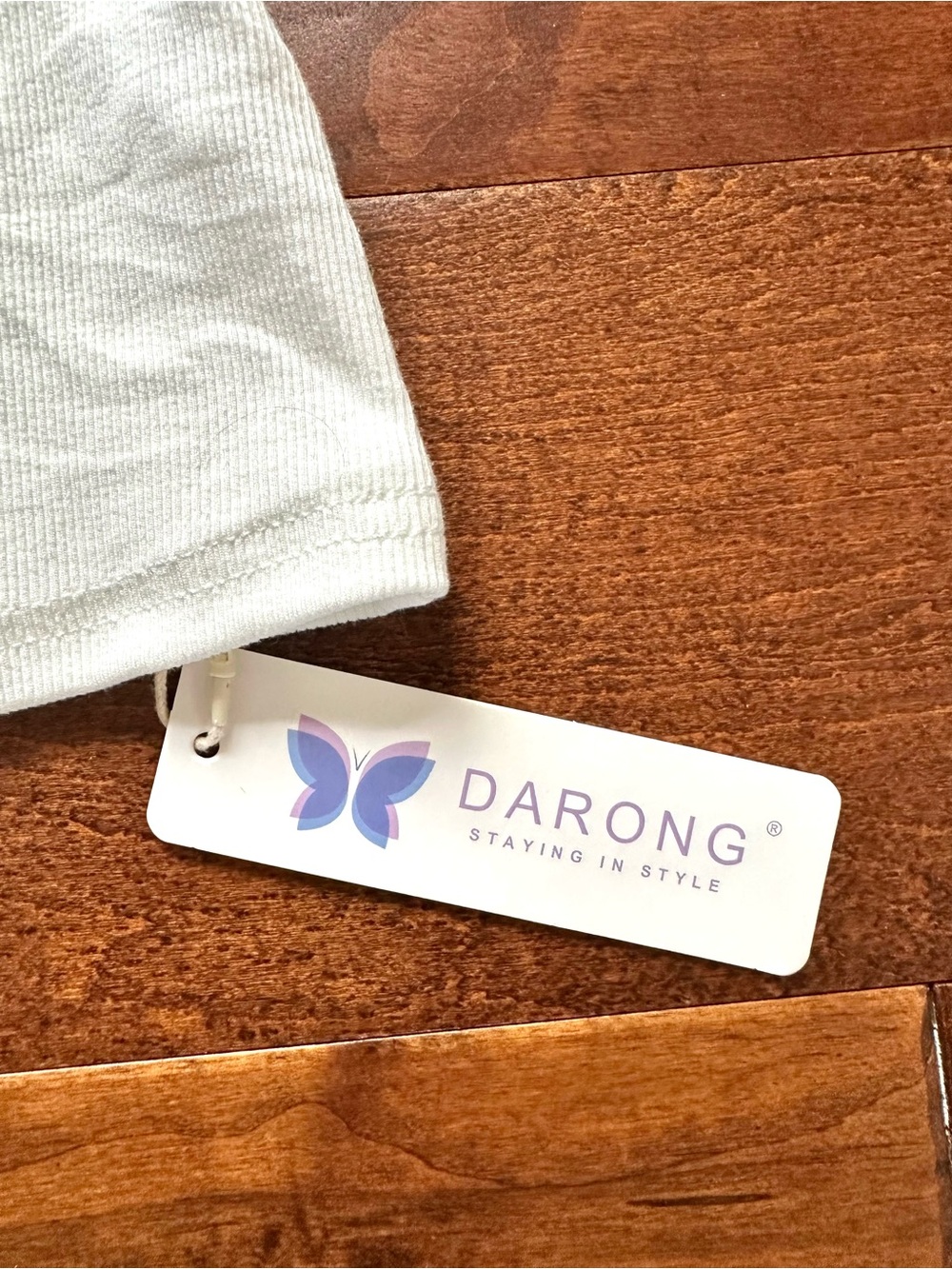 Darong NWT White Black Ringer Tee Ribbed Stretch Top XL - Picture 7 of 9